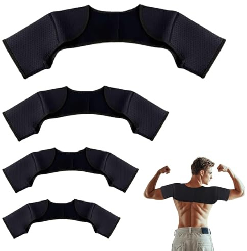 Double Shoulder Brace,Concealed Double Shoulder Brace for Sports Lovers,Comfortable and Breathable Shoulders Braces for Chronic Tendinitis Pain Relief,Outdoor Sports,Sleeping,Running (Large)