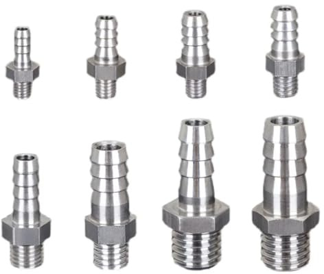 M3 M4 M5 M6 M8 Filettatura maschio metrica X 3 4 5 6 8 mm Raccordo a innesto rapido for tubo flessibile in acciaio inossidabile 304 Raccordo for tubo aria acqua gas(5-M6)