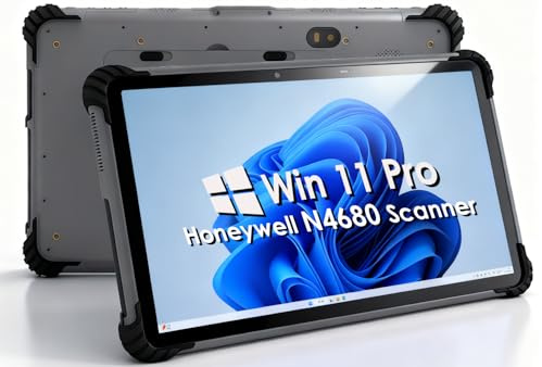 Kayoote 13.3 pollici Rugged Windows 11 Pro Tablet con Scanner di Codice a Barre, IP65 Enterprise Inventory Tablet Equipaggiare con N4680 Motore di Scansione 1D 2D Barcode Scanning, 16GB+1TB, NFC