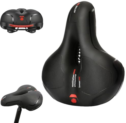 Cloud Comfort Max Sattel, Weicher Fahrradsattel, Cloud Comfort Pro Fahrradsattel, Gel Sattel, Breit, Stoßdämpfend, Bequem, Atmungsaktiv, Mit Reflektorstreifen