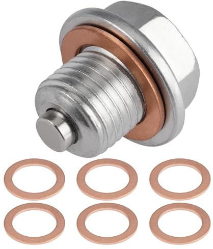 Ölablassschraube m14x1,5, Öl Ablassen Schraube Magnet mit Kupferdichtung | Stainless Steel Ölablassschraube, Magnetische Ölwannenablassmutter, Motorschutz Wartung, für Automobilen, Motorrädern, Booten