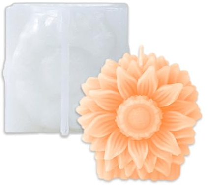 3D-Silikonformen in Sonnenblumenform für die Herstellung von Kuchen, Kerzen, Kunstharz, Säulen, Aromatherapie, Kerzen, Wachs, Seife, Blumen, Exemplare, Ton, Handwerk
