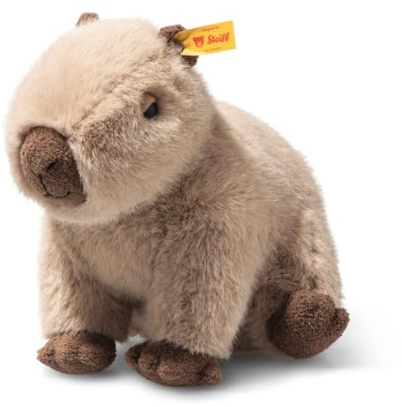 Steiff Kuscheltier Chip Capybara, Süßes Stofftier mit Kunststoffaugen, Kinder, Jungen & Mädchen, Friends, Plüschtier 23 cm, Beige, 075834