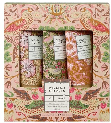 William Morris At Home Hand Cream Gift Set for Her, Luxury Travel Size 3 x 30ml, Iceland 1871 Scented Hand Care with Shea Butter, Vitamin E, Vegan and Cruelty Friendly, Beauty Self-Care