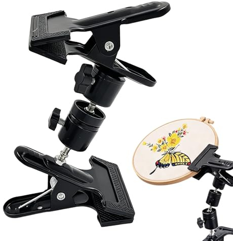 Embroidery Stand, 360°Adjustable Rotating Cross Stitch Stand, Embroidery Hoop Holder Clip Suitable for Cross Stitch Embroiderys Techniques Embroiderys Frames Brackets