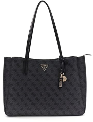 GUESS borsa a tracolla borsa da ufficio con scomparto per laptop Noelle II Tech Tote Coal Logo grigio scuro