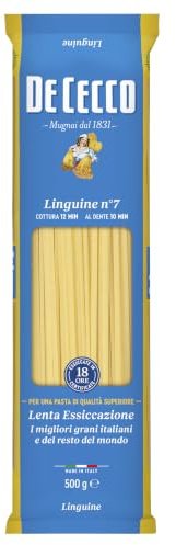 De Cecco Linguine No. 7 Pasta, 500g - Premium, Bronze Cut, Slow Dried Italian Durum Wheat Pasta