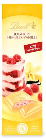 Lindt Schokolade Joghurt Himbeer-Vanille | 100 g Tafel | Weiße Schokolade mit erfrischender Joghurt-Himbeer-Vanille-Crème | Kühl genießen | Schokoladentafel | Schokoladengeschenk