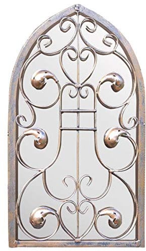 Large Outdoor Arch Ornate Garden Wall Mirror 40cm X 24cm