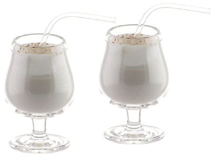 MyTinyWorld 2 Miniature Brandy Alexander Cocktails In Brandy Glasses
