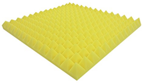 Akustikpur - ca. 49 cm x 49 cm / 5cm - Color - Gelb - Akustikschaumstoff,Pyramiden Akustik Schaumstoff,Akustik Dämmung, Tonstudio