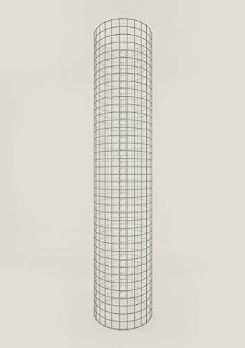 GABIONA Säule Steinkorb-Gabione rund, Maschenweite 5 x 5 cm, Höhe 200 cm, Spiralverschluss, galvanisch verzinkt (42 cm Durchmesser)