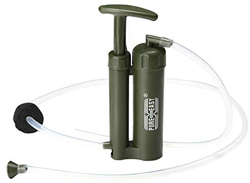 Lixada Notfall-Personal Camping Wasser Filter Tischwasserfilter Leicht tragbare Keramik 0,1 Mikron 2000 L Reinwasser Filter für Outdoor Survival Wandern Camping Notfall, Armee Grün