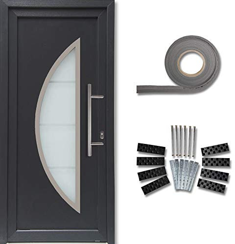 kuporta Kunststoff Haustür Paras Türen 108 x 200 cm DIN links außen anthrazit/innen weiß Montageset Fugendichtband
