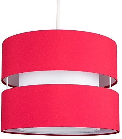 MiniSun | Modern 2 Tier Ceiling Light Shade in a Red Finish | Pendant Lights, Home Décor & Improvement Essential | 260mm Shade Width