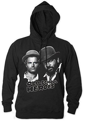 Bud Spencer Herren Old School Heroes Hoodie (schwarz)