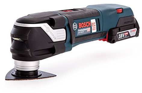 Bosch Professional GOP 18V-28 Akku-Multi-Cutter mit 2 x 18V 2Ah Lithium-Ionen Akkus und 16 Zubehörteilen, L-BOXX