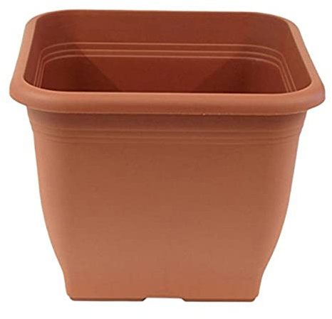 Macetero Pia Terracota - maceta 23x23cm - maceta 7L cuadrada - maceta resistente a los rayos UV - maceta a prueba de heladas - maceta con orificios inferiores - accesorios para plantas