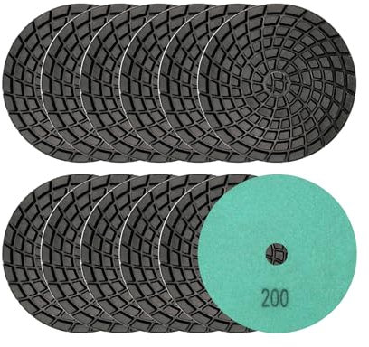 Diatool Diamant-Harz-Bond-Beton-Polierpads für Beton, 10 cm, 12 Stück Grit 200