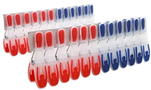 Strong Non-Slip Wide Open Plastic Clothes Clips for Drying Clothing Clamps Sturdy Travel Clothespins 24 Pack