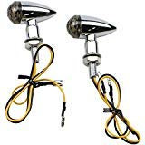 Chrome Mini Bullet Blinker Kontrollleuchte für Retro Cafe Racer Cruiser Chopper CB GN (Rauch)
