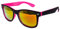 Ciffre Sonnenbrille Nerdbrille Nerd Retro Look Brille Pilotenbrille Vintage Look - ca. 80 verschiedene Modelle Viele Farben (Schwarz Pink Feuer Verspiegelt)