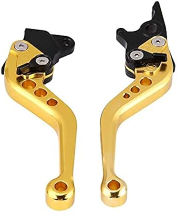 KIMISS Kupplungsbremshebel,Duokon Kupplungshebel Motorrad, 1 Paar 22mm bremshebel motorrad 7/8 CNC Aluminium Motorrad Kupplungshebel Bremshebel Universalbremshebelgriff(Gold)