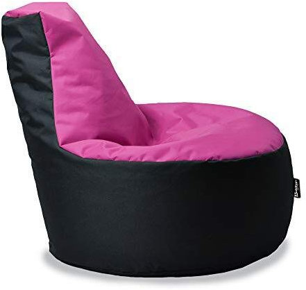 BuBiBag Gamer Sitzsack, Lounge Sessel, Gaming Sitzsäcke, Indoor & Outdoor Kissen für Kinder und Erwachsene (Pink-Schwarz;Ø:80cm)