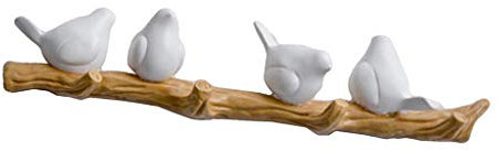 LOVIVER Vogel Garderobenhaken Kleiderhaken Haken Mantelhaken Haken Halterung Haken Aufhänger, 4 Vögel