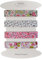 Set von 4 bedrucktes Baumwoll schrägband - Mehrere Farben erhältlich - Set von sehr guter Qualität - 2 Meter pro Farbe - 100% Baumwolle. (Set I)