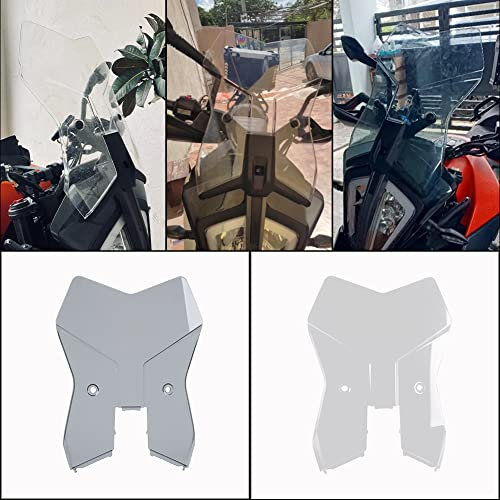 Lorababer Motocicleta Touring Racing Parabrisas Carenado Parabrisas Pantalla Deflector de viento de flujo de aire Compatible con K.T.M 390 Adventure 2020-2023 Flyscreen Visor Protector(humo ligero)