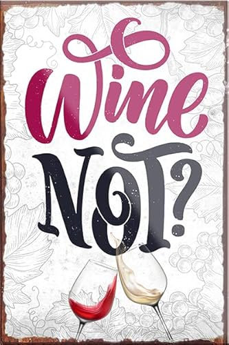 schilderkreis24 - Lustiger Wein Spruch Magnet “Wine Not?“ Deko Kühlschrankmagnet witzige Geschenkidee Weinkeller Weinbar Weinlaube 9x6 cm