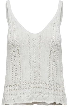 ONLY Onllyzet Life S/L Top KNT Noos Haut, Cloud Dancer, XS Femme