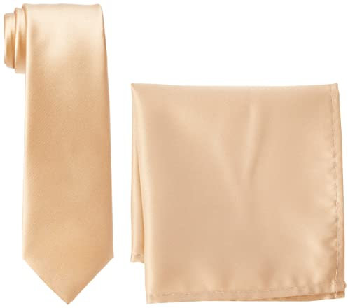 Rael-Brook Corbata de satén para Hombre Juego Cuadrado de Bolsillo, Verde Oscuro, Taille Unique