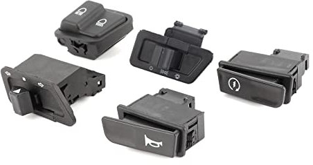 Juego de 5 interruptores para motocicleta, juego de 5 luces altas/luces de cruce, pulsador, pulsador de faros de moto, luces de carretera, luces de cruce, faros, claxon, pulsador, pulsador, pulsador