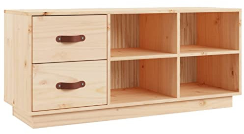 vidaXL Schuhbank, Sitzbank Schuhe mit viel Stauraum, Schuhschrank mit Holzrahmen, Schuhregal Schuhablage Bank Flur Eingangsbereich, Massivholz Kiefer