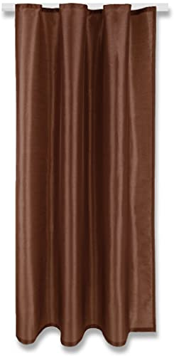 Arsvita Blickdichte Braune Gardine Alessia mit Kräuselband in 140x175cm (BxL), in vielen Größen und Farben