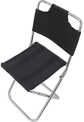 FIYO Tragbarer klappbarer Campingstuhl mit Tragetasche, Oxford-Stoff, kleine Campingstühle, faltbar, Leichter Outdoor-Rückenlehne, Angelstuhl für Camping, Grillen (schwarz)