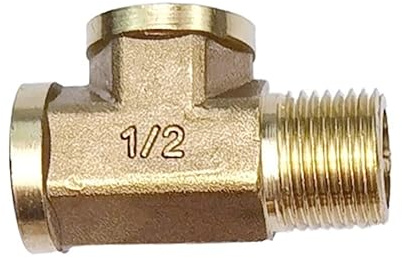 1PC raccord de Tuyau en Laiton de plomberie pneumatique Filetage mâle/Femelle 1/8 1/4 3/8 1/2 BSP Type de té raccords en cuivre Eau Huile gaz Adaptateur (Color : Female-F-M, Size : 1/2)