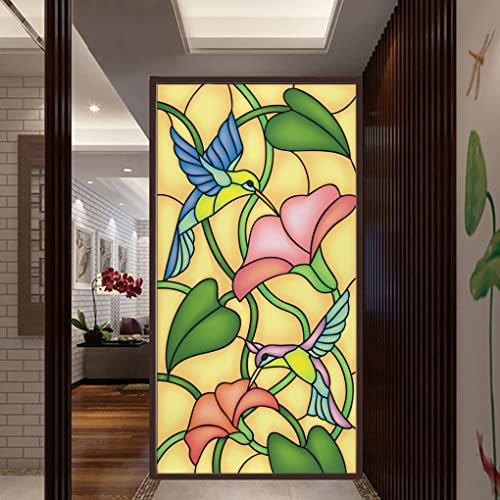 Kirchen-Orchidee, halbtransparent, Sichtschutzfolie, statische Haftung, Fensterbehandlungen, Fensterabdeckungen, Glasaufkleber, dekorative Folie für Seitenglastür, Heimdekoration, 45 x 90 cm