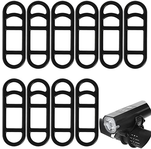 YUNYAN 10 Stück Fahrrad Silikonband Fahrradlichter Gummiband Fahrrad Stretch Gummiringe MTB Lenkstangen Halterung für Taschenlampe LED Fahrradlicht