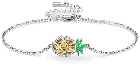 CUPENDA Ananas Armband Sterling Silber Hawaiisch Ananas Armband für Frauen Frucht Sommer Schmuck Geschenke für Mädchen