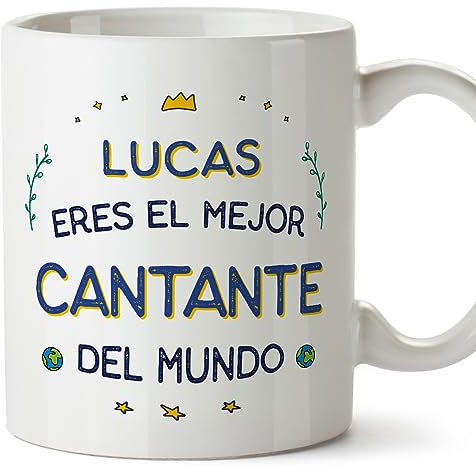 MUGFFINS Tazas Personalizadas para CANTANTE hombre - En Español - Mejor del Mundo - 11 oz / 330 ml - Regalo Personalizable original y divertido