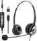 Wantek Type-C Cuffia 602N, Cuffia stereo con Microfono Cancellazione Rumore, 3.5mm/TYPE-C/USB A Cuffia con Mic per Call Center Team Meeting Computer Laptop Tablet Smartphone