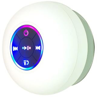 Temoo Bluetooth Shower Speaker, Waterproof with Suction Cup, Led Luminous, Ipx4, For All Ages