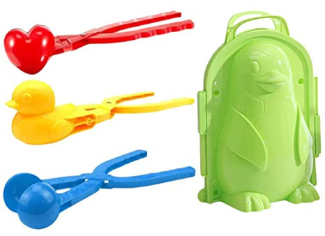 Snowball Maker Tool Kit Schneeform Ente Love Heart Pinguin Schneeform Schneeballhersteller Clips Outdoor Spielen Spielzeug Sandtonform Werkzeuge für Kinder Erwachsene 4pcs