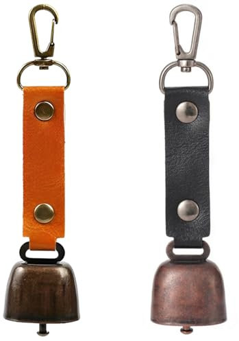 Teegxddy 2 Pezzi Vintage Campanaccio Mucca Escursionismo Campana Campana Dell'Orso Escursione Campane Campanelli Per Animali Domestici Per Escursioni All'Aperto, Ciondoli Per Zaini, Collane Di Animali