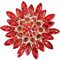 CRASPIRE Spilla A Forma di Rosa Cristallo Strass Fiore Floreale Rosso Decorativo Abito in Lega Spille per Donne Matrimonio Banchetto Cocktail Festa di Ballo Accessorio Gioielli Regalo