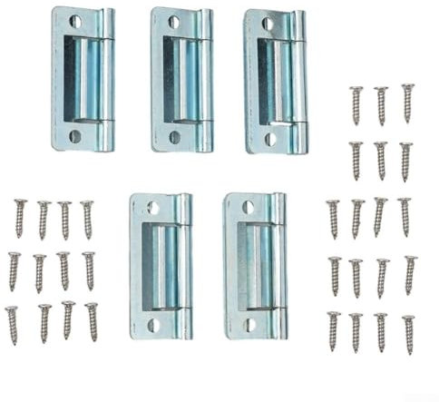 SMZhomeone Stahlscharnier für Wohnwagen, Küchenschrank, perfekt für 15 und 19 mm große Türen, verzinkte Oberfläche, für Schranktür, Wohnmobil, Wohnwagen (5 Stück)