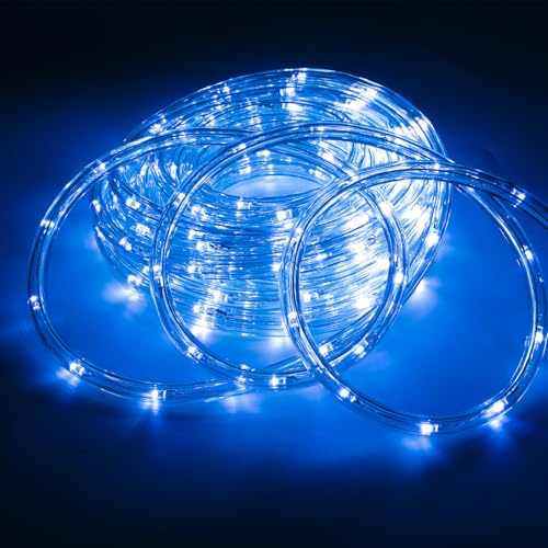 Daromigo LED Schlauch Außen, 20m Lichtschlauch Wasserfest Mit Timer & 8 Modi, Blau für Außen Innen Party Hochzeit Weihnachten Dekolicht